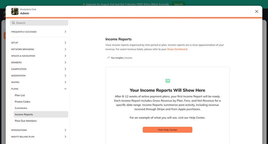 Mighty
			 modal screen onboarding finance data visualization ui page example
