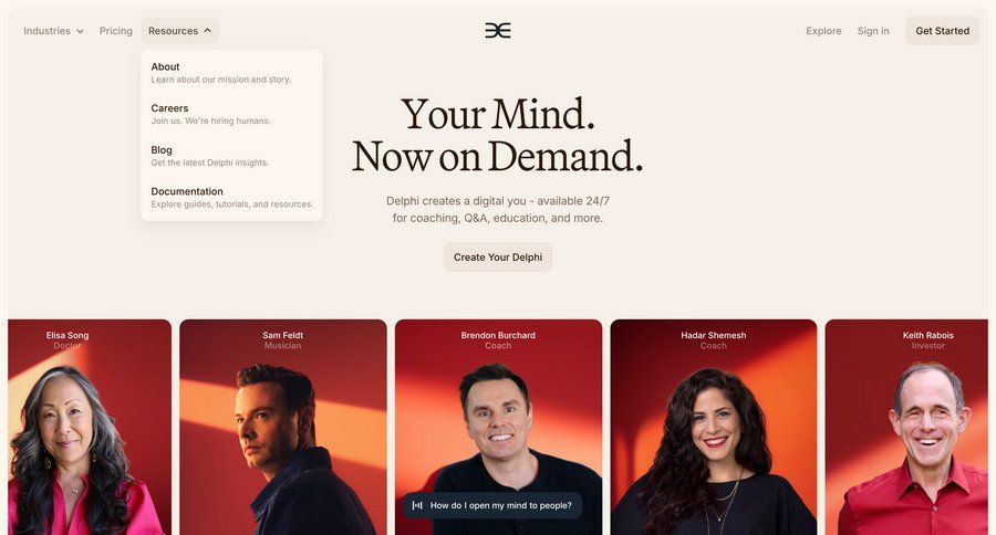 Delphi
				landing page page example