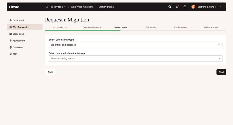 Kinsta screen example