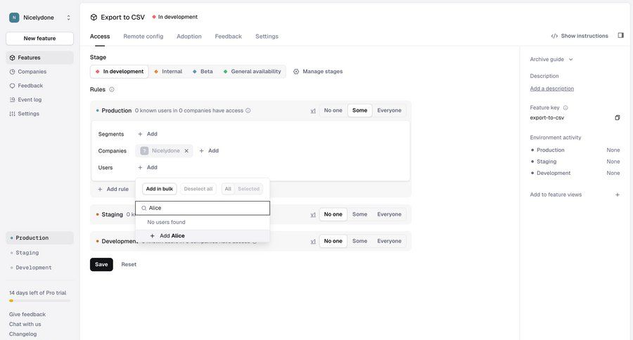 Reflag screen example