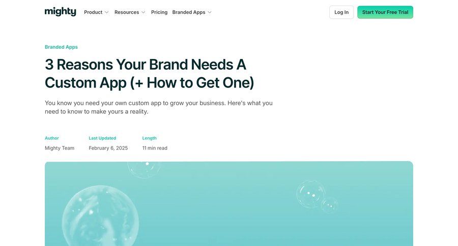 Mighty
				article ui page example