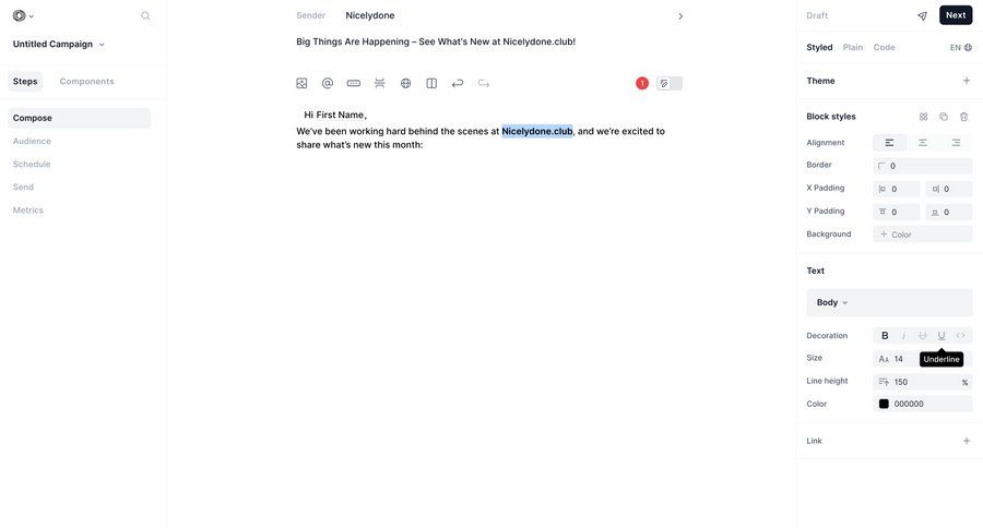 Loops screen example