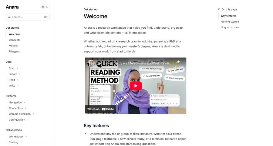 Anara
				home ui page example