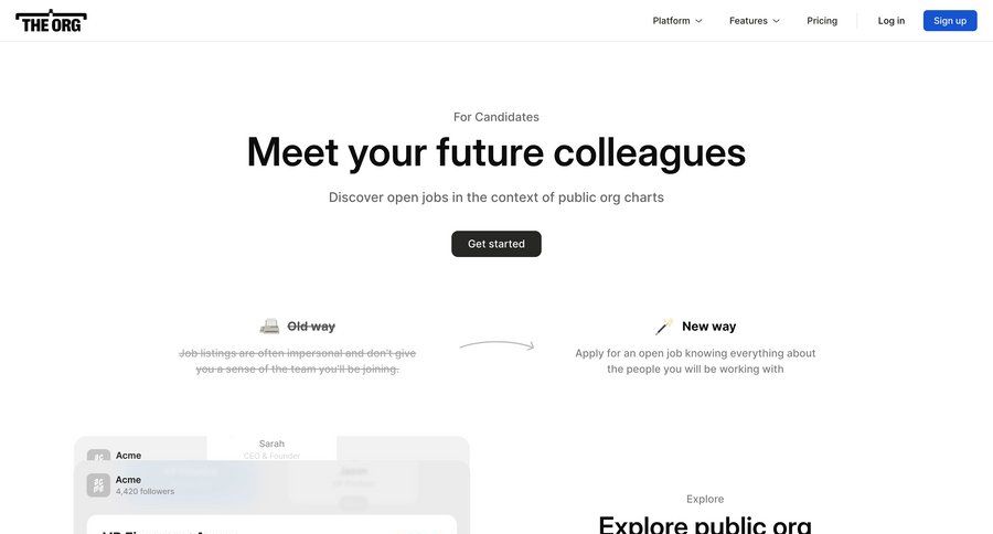 The org
				feature page example