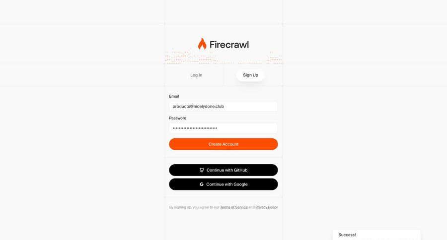 Firecrawl screen example