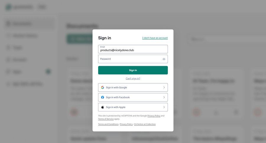 Grammarly screen example