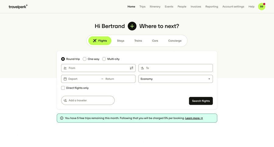 Travelperk screen example
