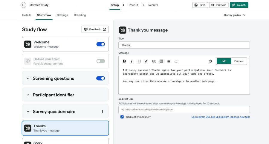 Optimal screen example