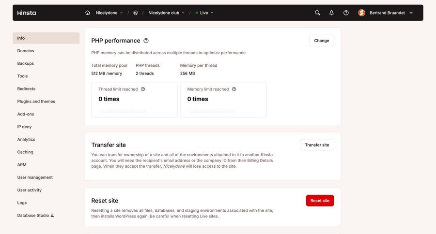 Kinsta screen example