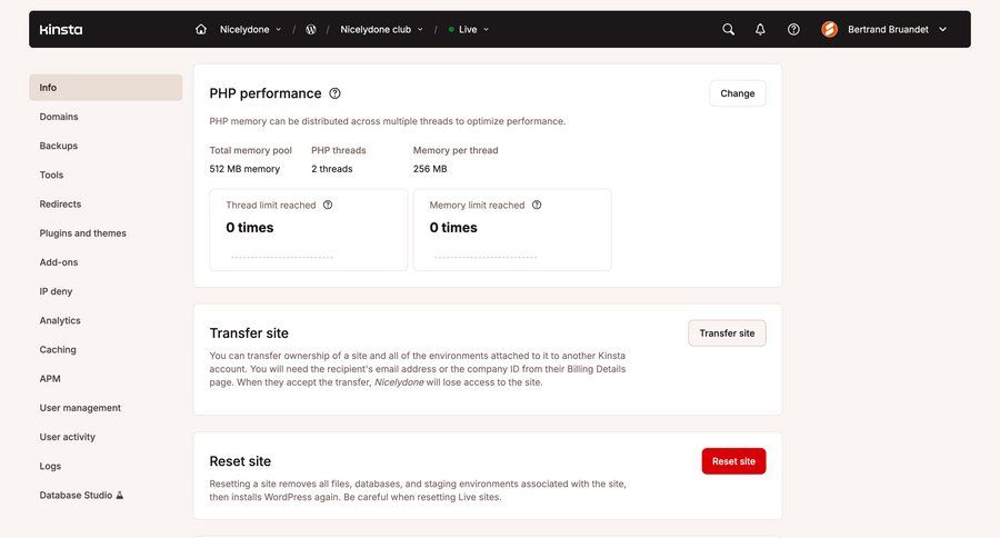 Kinsta screen example