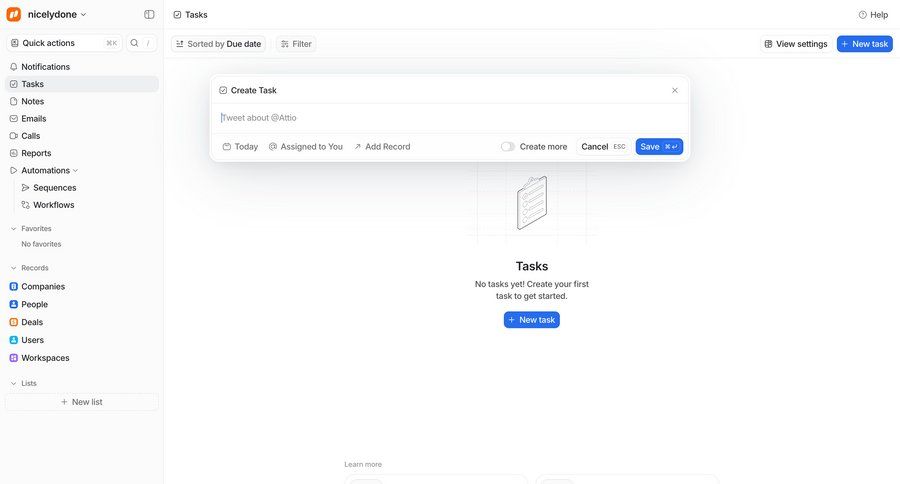 Attio
				empty state ui page example