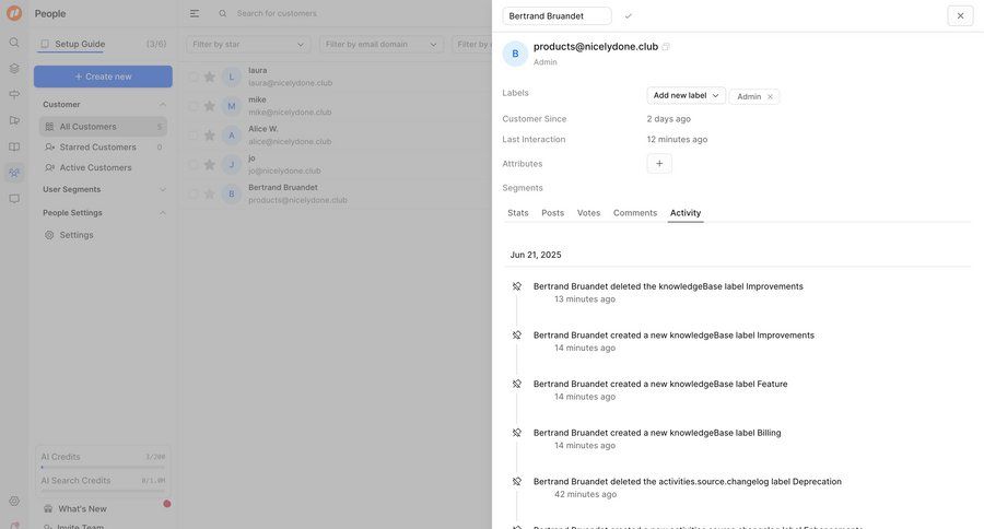 FeatureOS
			 sidebar navigation user management user activity tagging activity tracking sidebar menu activity stream ui page example