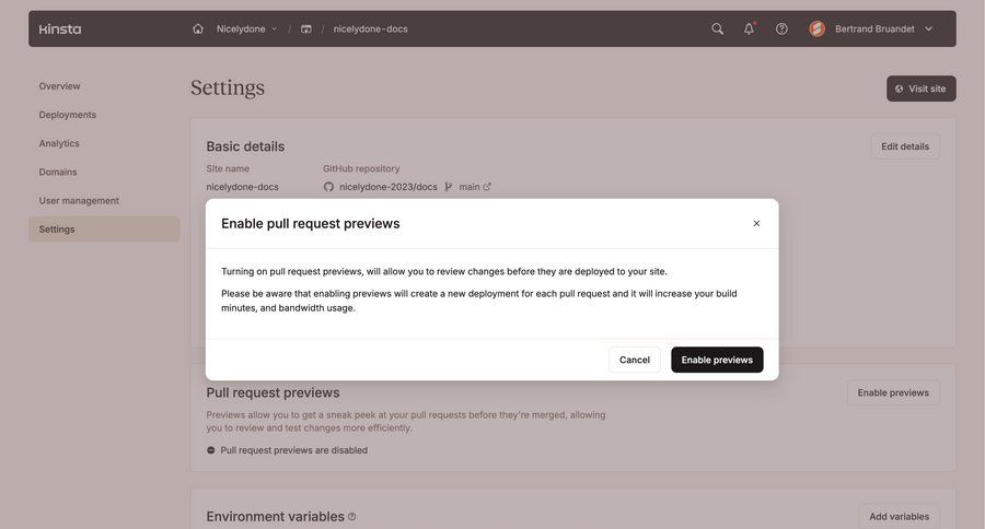 Kinsta screen example