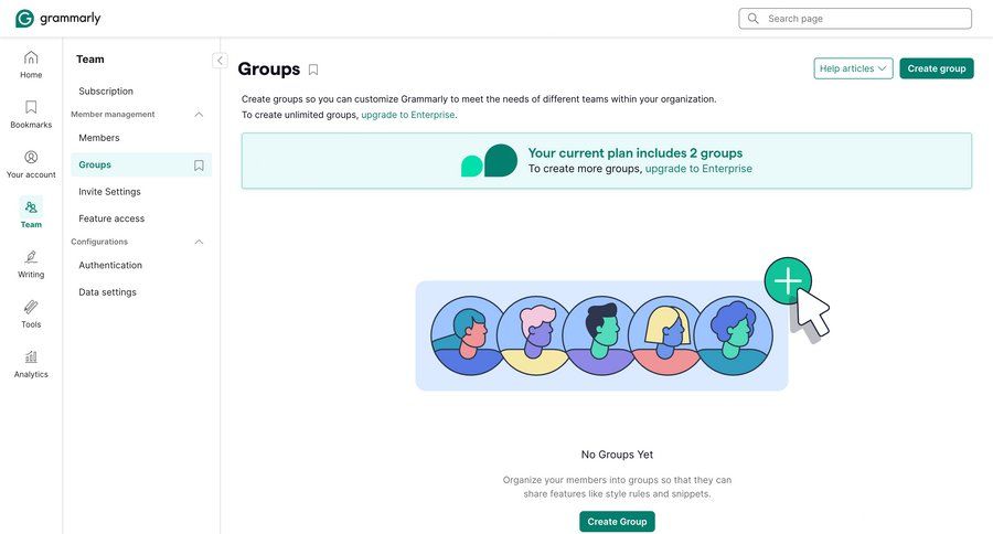 Grammarly screen example