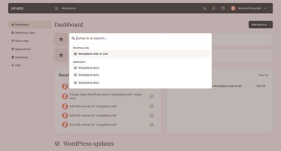 Kinsta screen example