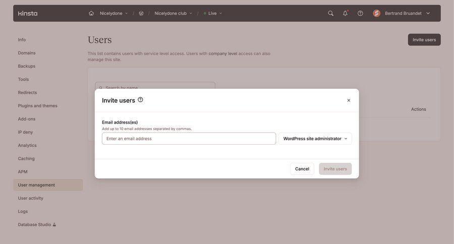 Kinsta screen example