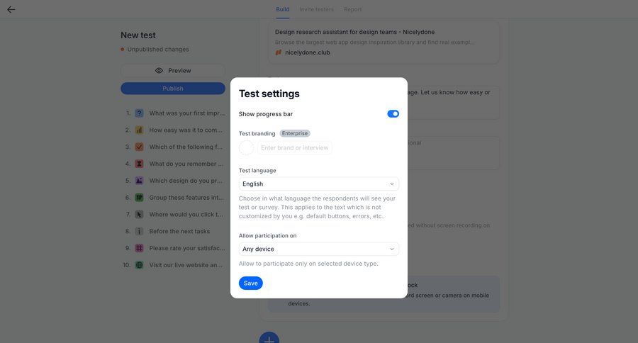 Wynde
			 configuration settings progress bar ui page example