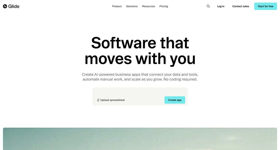 Glide screen example