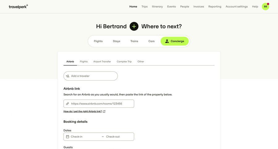 Travelperk screen example