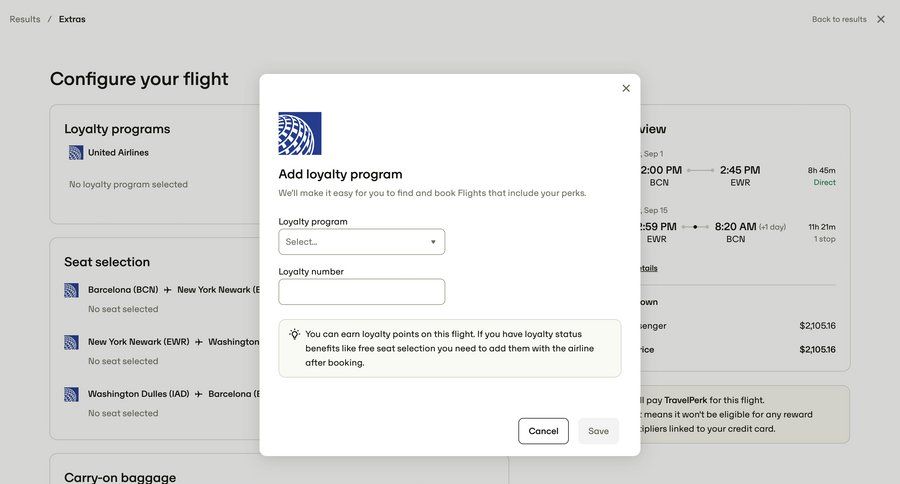 Travelperk screen example