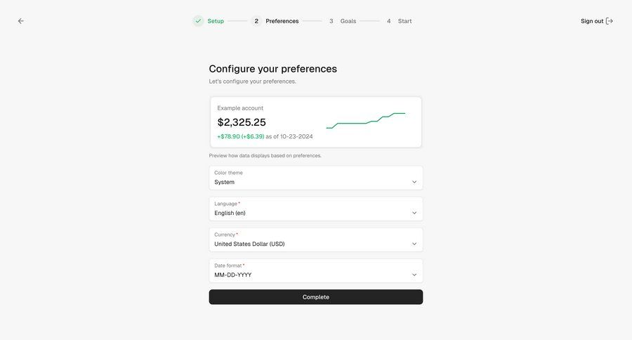 Maybe Finance screen example