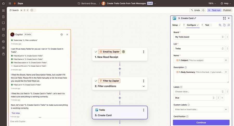 Zapier
			 modal screen configuration workflow form automation data mapping workflow configuration setup integration ui page example