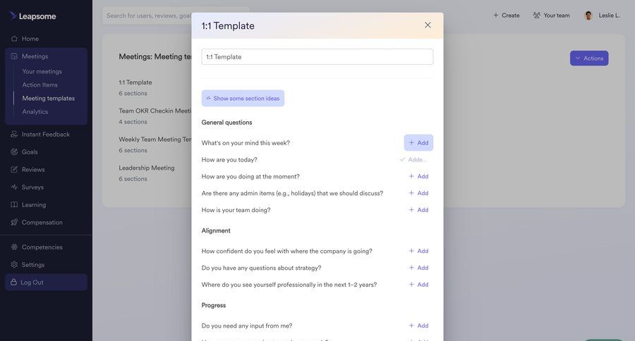 Leapsome
			     ux ui design