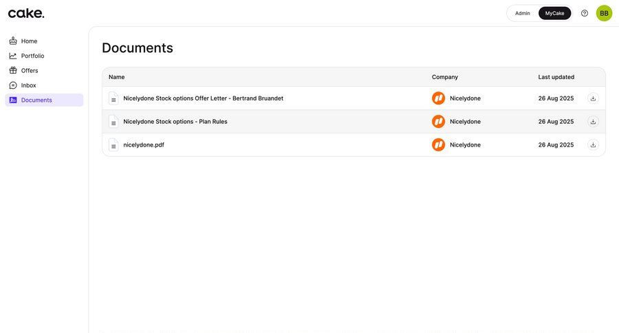 Cake
			 sidebar navigation document management file management document list download table ui page example