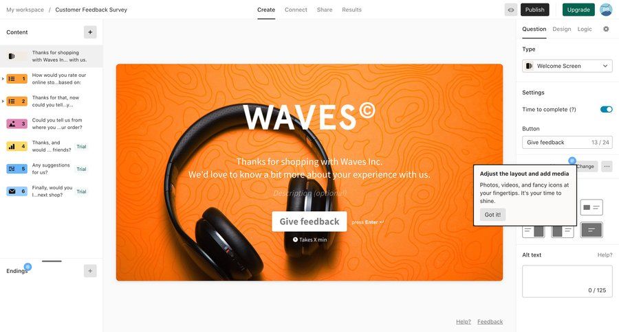 Typeform
			       ux ui design