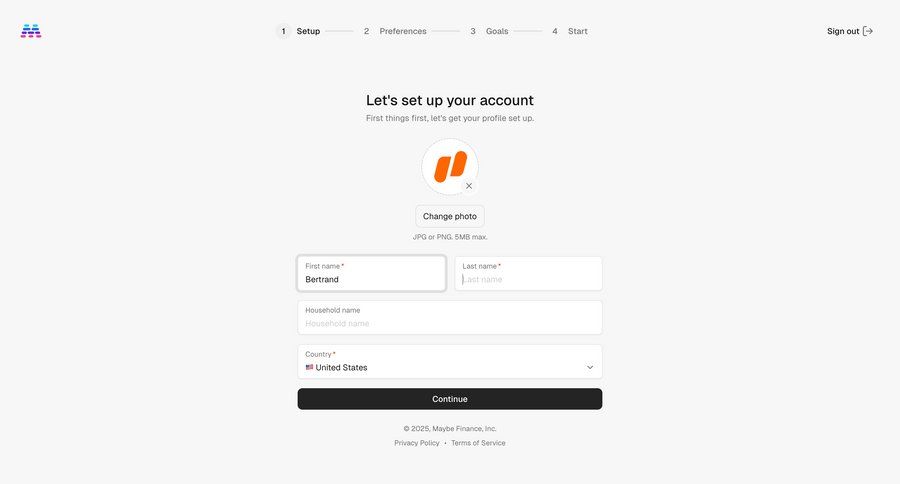 Maybe Finance screen example