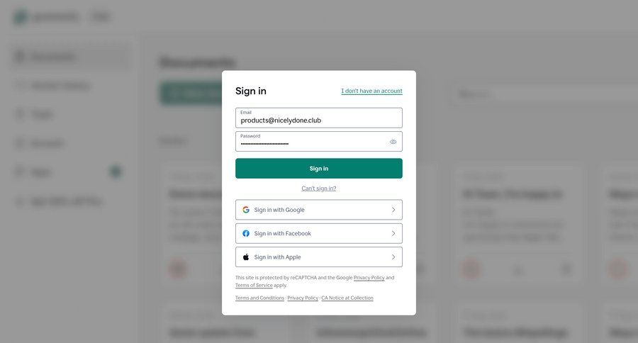 Grammarly screen example