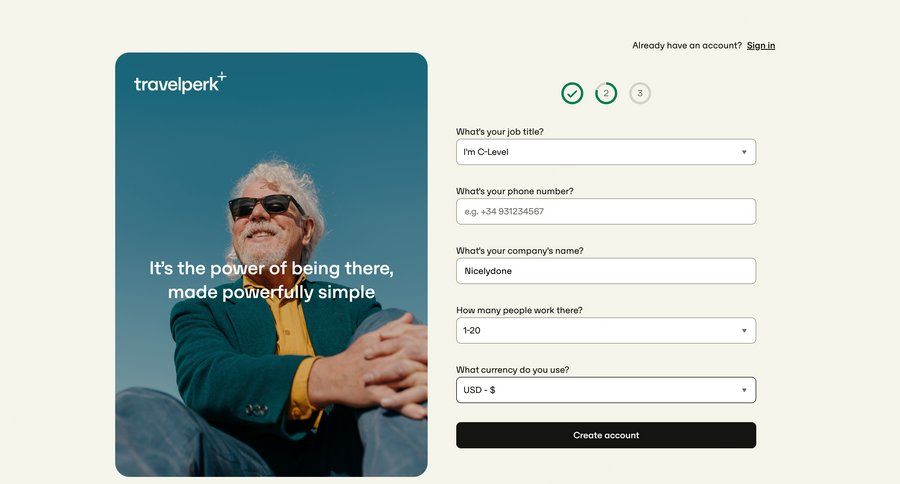 Travelperk screen example