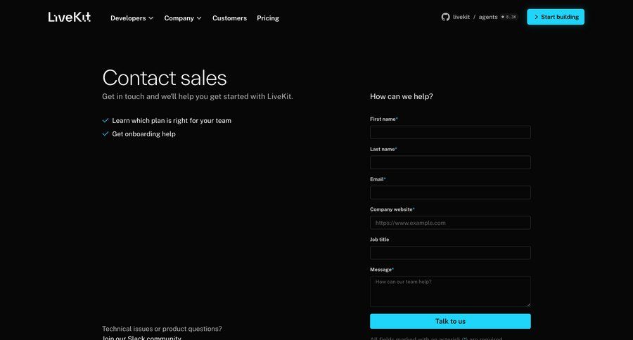 Livekit
				landing page ui page example