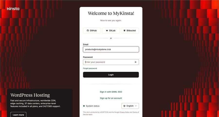 Kinsta
				signin page example
