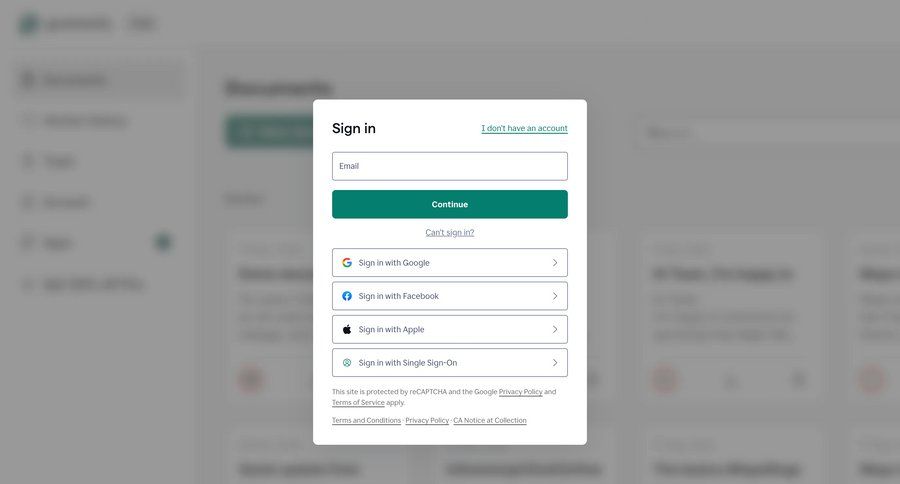 Grammarly
				signin page example