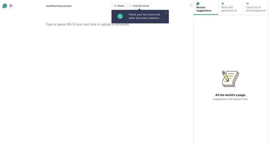 Grammarly screen example