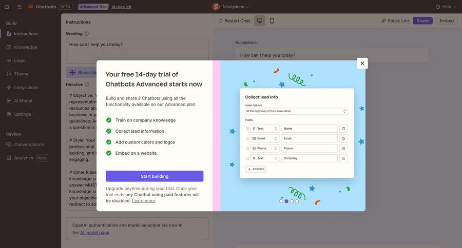 Zapier
			 onboarding form call to action ui page example