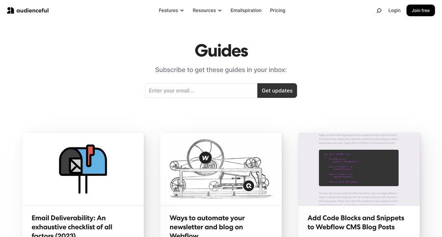 Audienceful
			list guide blog newsletter automation guide ui page example