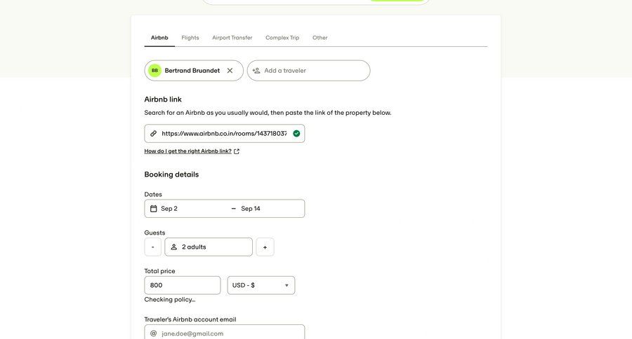 Travelperk screen example