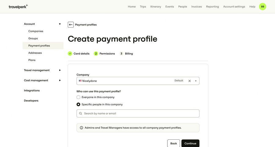 Travelperk screen example