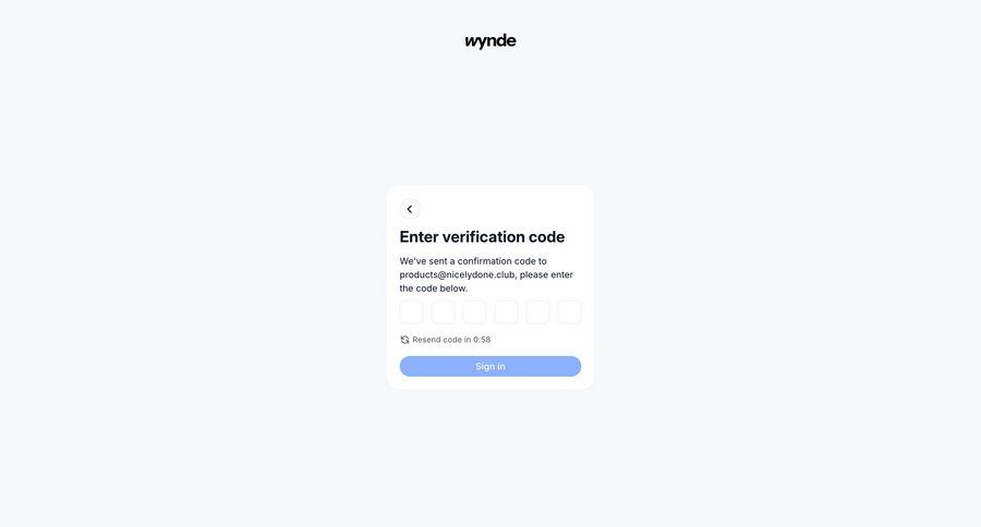 Wynde
				signin page example