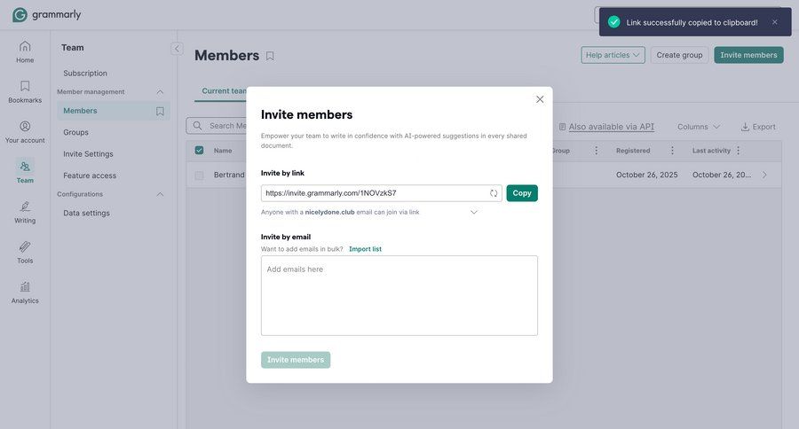 Grammarly screen example