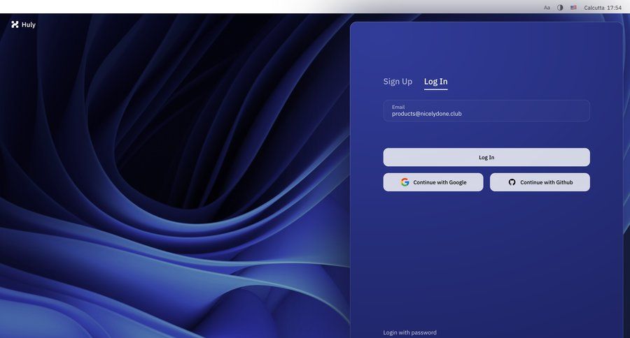 Huly screen example