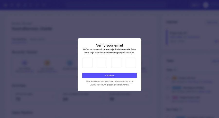 Capsule
				signup ui page example