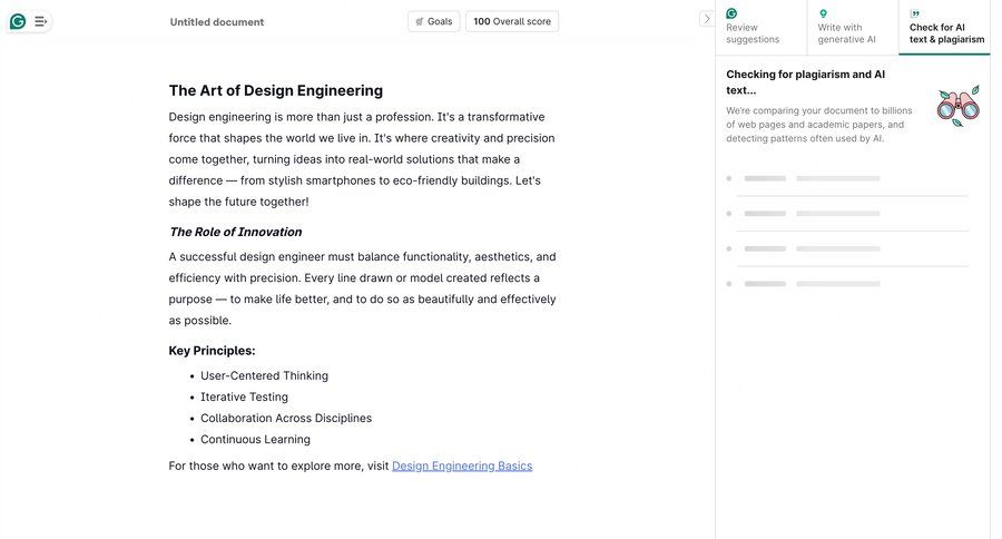 Grammarly screen example