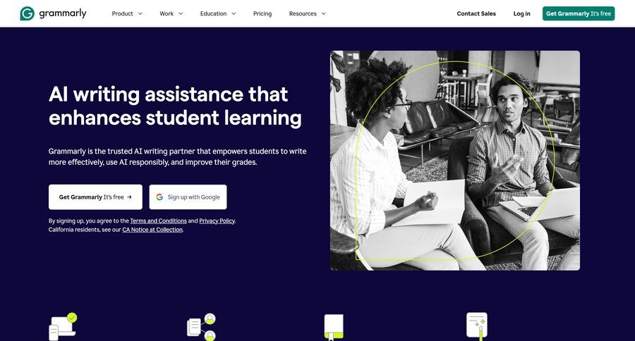 Grammarly
				use cases ui page example