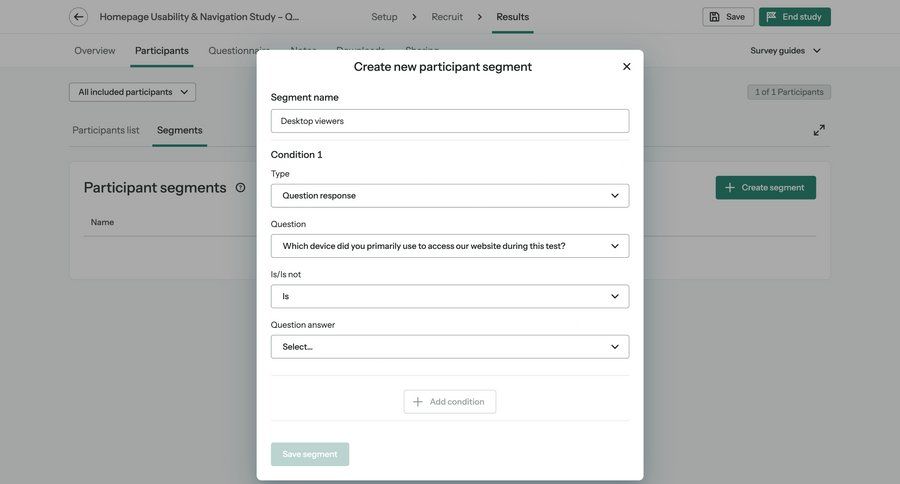 Optimal screen example