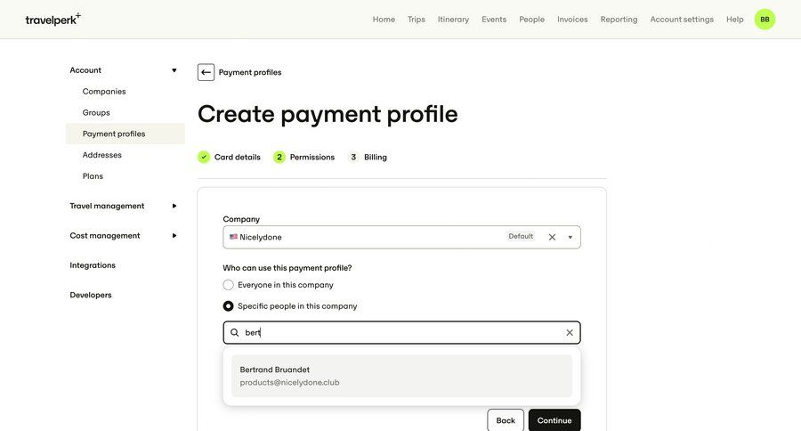 Travelperk screen example