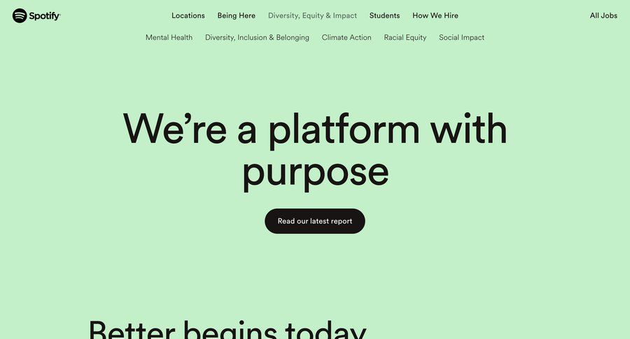 Spotify
				diversity, equity and inclusion ui page example