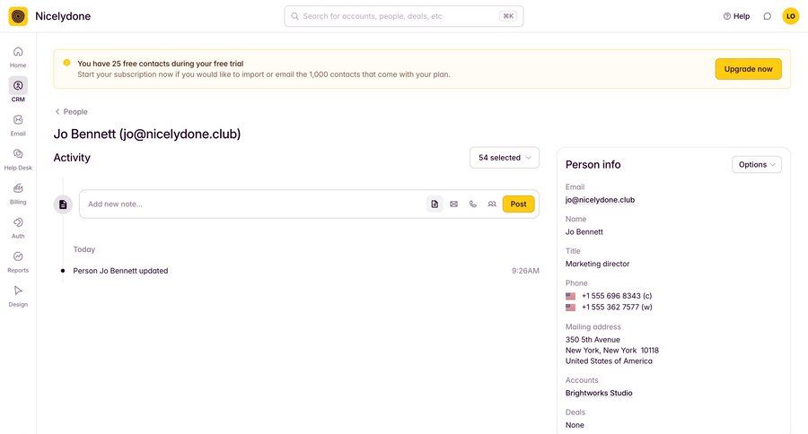 Outseta
			 form customer engagement message ui page example